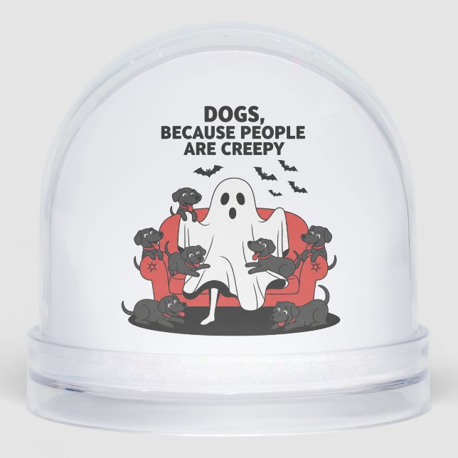 Spooky Halloween Dog Spooky Ghost 23 Snowglobe (Front)