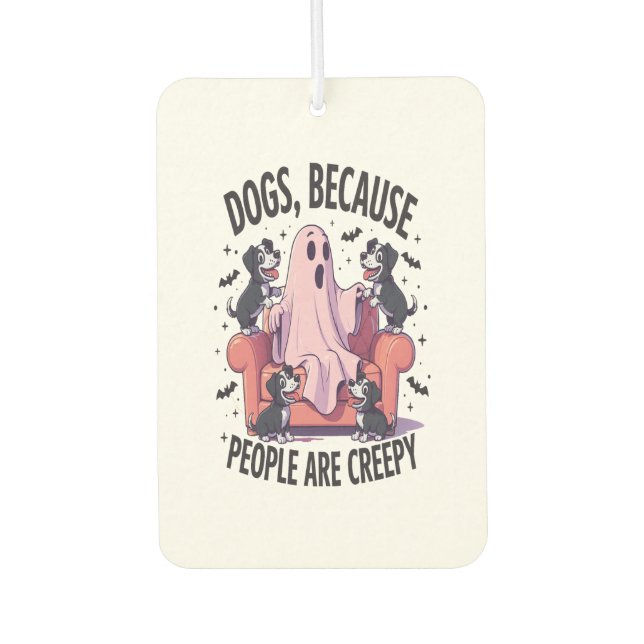 Spooky Halloween Dog Spooky Ghost (2) Air Freshener (Front)
