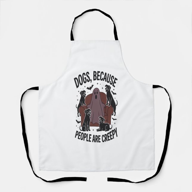 Spooky Halloween Dog Spooky Ghost 2 Apron (Front)