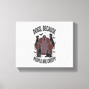 Spooky Halloween Dog Spooky Ghost 2 Canvas Print