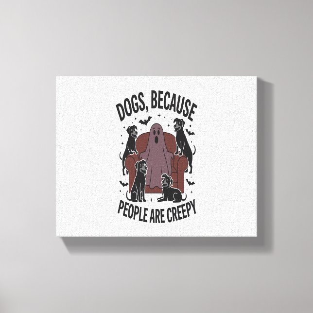 Spooky Halloween Dog Spooky Ghost 2 Canvas Print (Front)