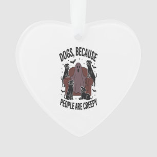 Spooky Halloween Dog Spooky Ghost 2 Ornament