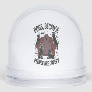 Spooky Halloween Dog Spooky Ghost 2 Snowglobe