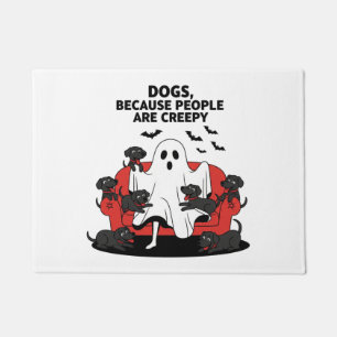 Spooky Halloween Dog Spooky Ghost Doormat