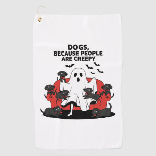 Spooky Halloween Dog Spooky Ghost Golf Towel