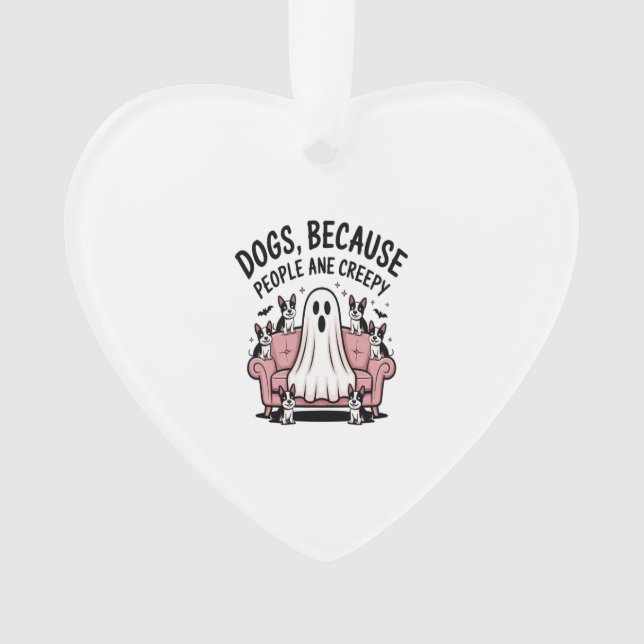 Spooky Halloween Dog Spooky Ghost Ornament (Front)