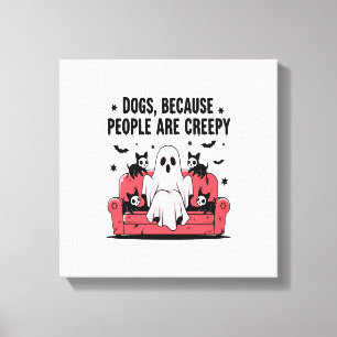 Spooky Halloween Dog Spooky Ghost Png 2 Canvas Print