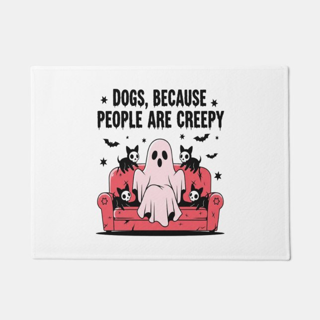 Spooky Halloween Dog Spooky Ghost Png 2 Doormat (Front)