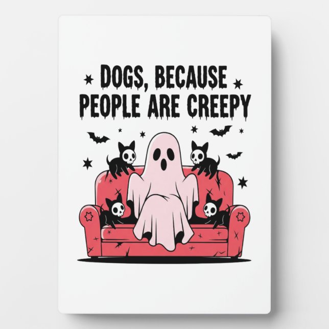 Spooky Halloween Dog Spooky Ghost Png 2 Plaque (Front)