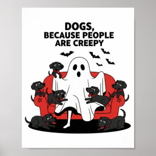 Spooky Halloween Dog Spooky Ghost Poster