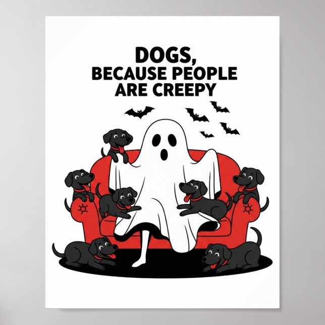 Spooky Halloween Dog Spooky Ghost Poster (Front)