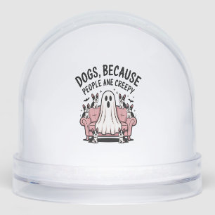 Spooky Halloween Dog Spooky Ghost Snowglobe