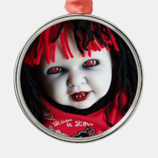 Spooky Halloween Doll Metal Ornament