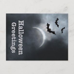 Spooky Halloween Eclipse Greetings Postcard