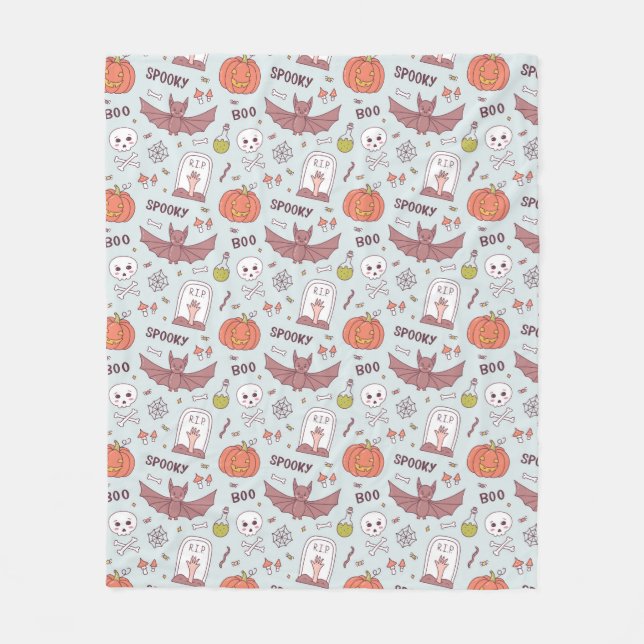Spooky Halloween Fleece Blanket (Front)