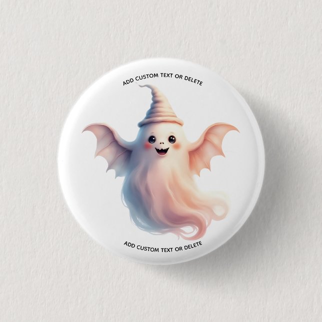 Spooky Halloween – Funny Ghost 1 Inch Round Button (Front)