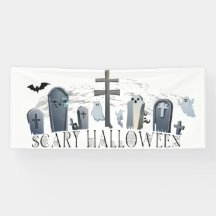 Spooky Halloween Gathering of Ghouls in Cemetery