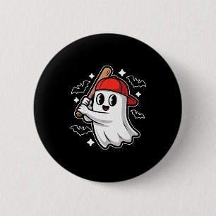 Spooky Halloween Ghost And Bats Baseball Costume G 2 Inch Round Button
