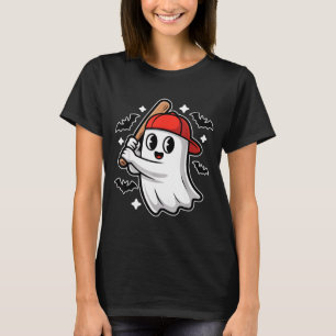 Spooky Halloween Ghost And Bats Baseball Costume G T-Shirt