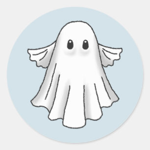 Spooky Halloween Ghost Classic Round Sticker