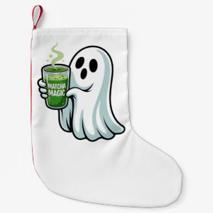 Spooky Halloween Ghost Drinking Matcha Drink Small Christmas Stocking