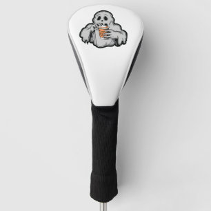 Spooky Halloween Ghost Sippin Pumpkin latte Fall  Golf Head Cover