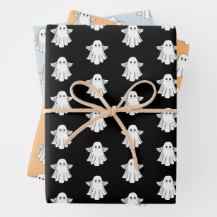 Spooky Halloween Ghost Wrapping Paper Sheet