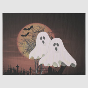 Spooky Halloween Ghosts Decoupage Craft Tissue Paper