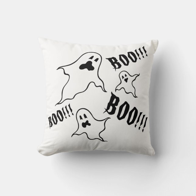 Spooky Halloween Ghosts Throw Cushion (Front)