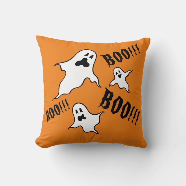 Spooky Halloween Ghosts Throw Cushion (Front)