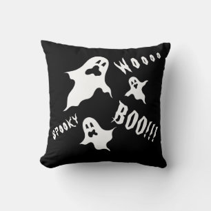 Spooky Halloween Ghosts Throw Cushion