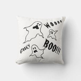 Spooky Halloween Ghosts Throw Cushion