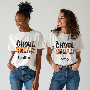 Spooky Halloween Ghoul Squad Graphical Name Sweatshirt