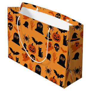 Spooky Halloween Gift Bag – Large Black & Orange  
