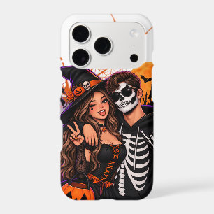 Spooky Halloween Girl & Skeleton Phone Case   Cute