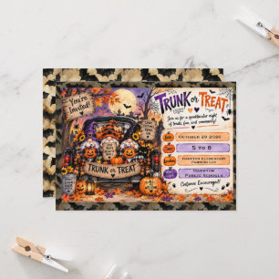 Spooky Halloween Gnomes Trunk or Treat Party Invitation