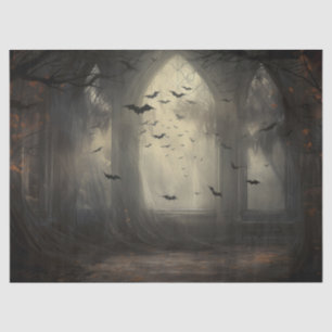 Spooky Halloween Gothic Arc with Bats Decoupage Tissue Paper