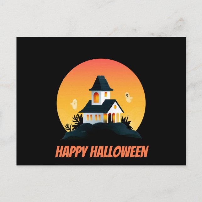 Spooky Halloween Greeting Postcard (Front)