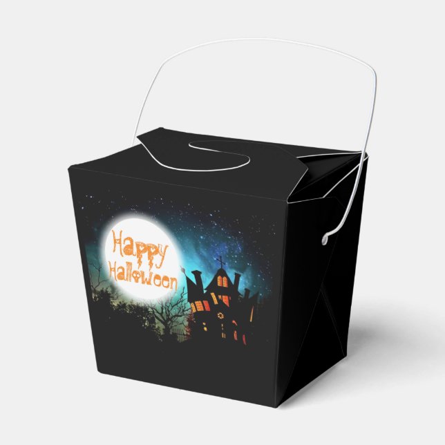 Spooky Halloween Haunted House Favor Box (Front Side)