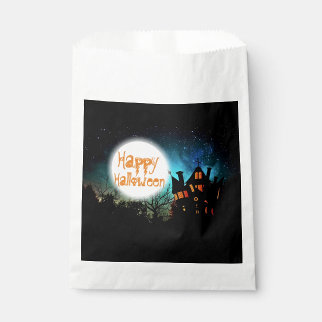 Spooky Halloween Haunted House Favour Bag (Front)