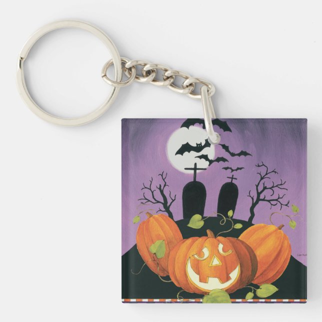 Spooky Halloween Haunted House Keychain (Front)