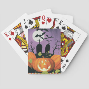 Spooky Halloween Haunted House Playing Cards