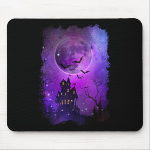 Spooky Halloween Haunted House Ts And Blood Moon S Mouse Pad