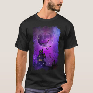 Spooky Halloween Haunted House Ts And Blood Moon S T-Shirt
