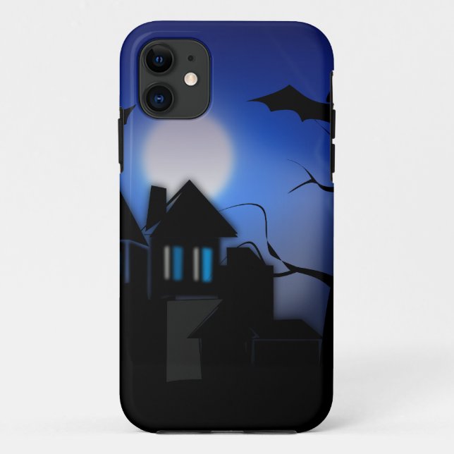 Spooky Halloween Haunted House with Bats Case-Mate iPhone Case (Back)