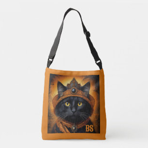 Spooky Halloween horror cat in Disguise Crossbody Bag