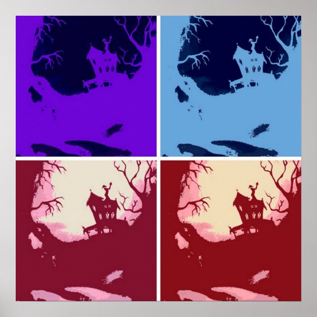Spooky Halloween House Poster (Front)