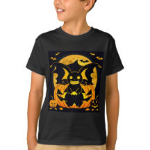 Spooky Halloween Illustration Featuring Bat Pumpki