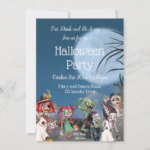 Spooky Halloween Invitation, Trick or Treat Invitation