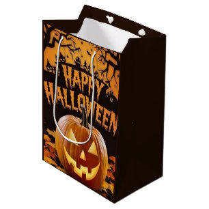Spooky Halloween Jack O Lantern Pumpkin Gift Bag